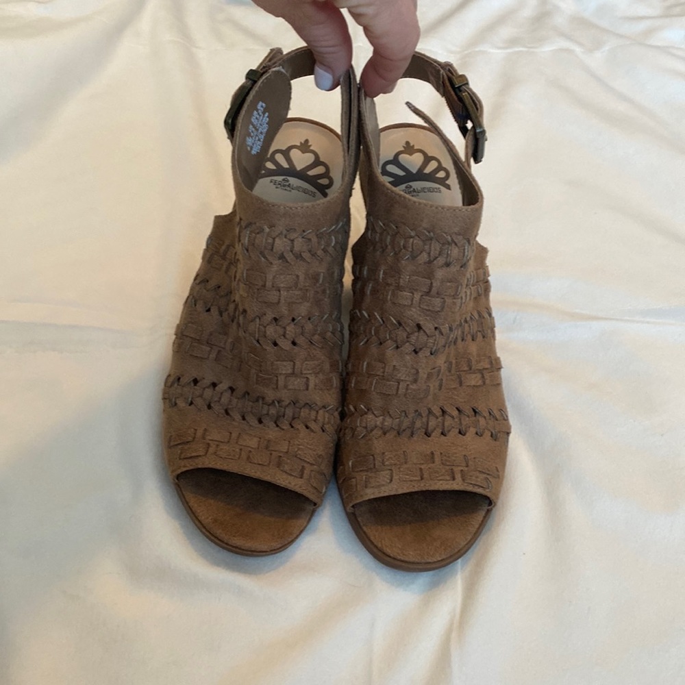 Open-toe booties.